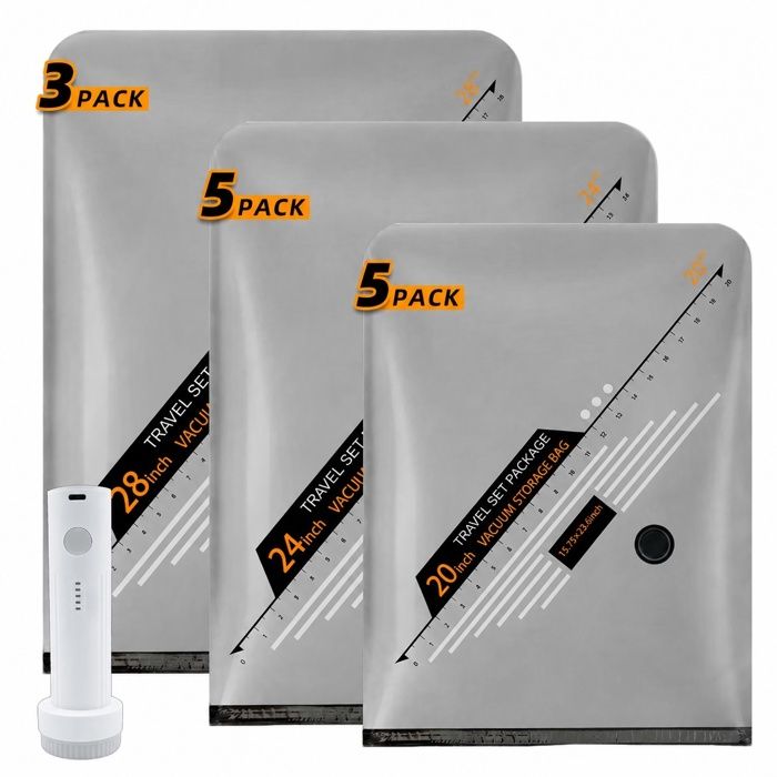 Set de 13 sacs de compression de voyage avec pompe électrique USB